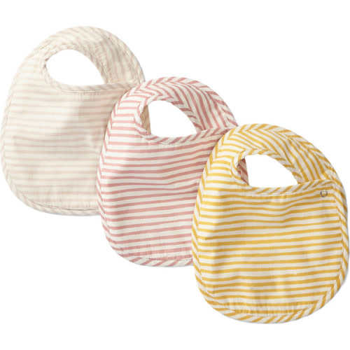Set of 3 Striped Away Bibs, Petal Multi