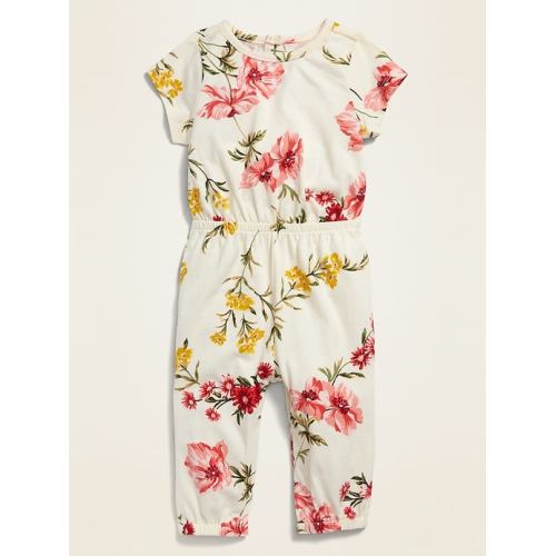 Printed Short-Sleeve Jersey Jumpsuit for Baby