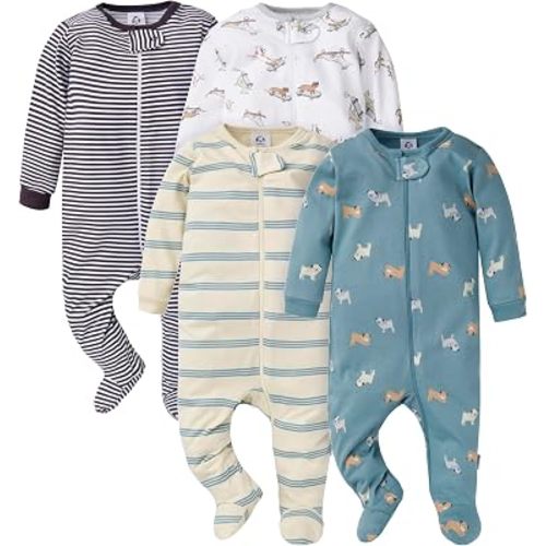 Gerber Baby Boys' 4 Pack Sleep 'N Play Footie