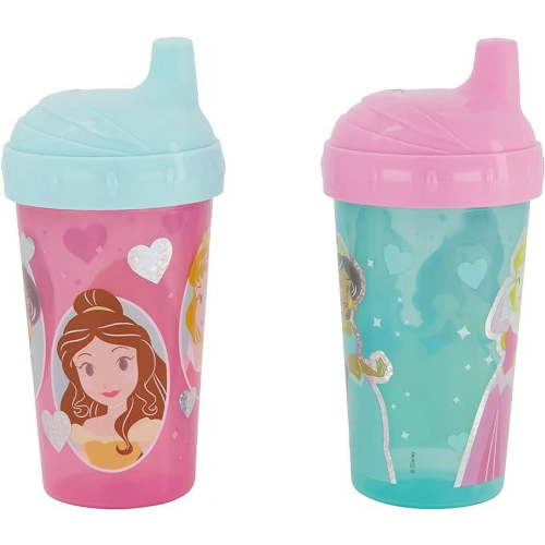 Disney Baby Princess Sipper Cups | 10 Ounce Princess Sippy Cup Pack of Two with Straw and Lid
