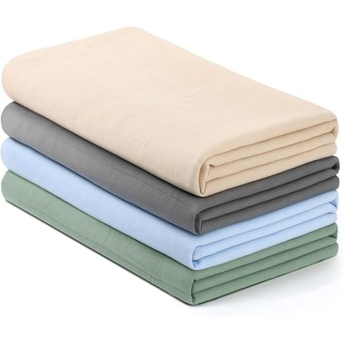 Baby Muslin Swaddle Blankets for Boys and Girls,4-Pack Breathable and Skin-Friendly,Wrap Soft Silky Cotton Muslin Swaddle Blankets/Atrovirens/Green/Apricot White/Grey…