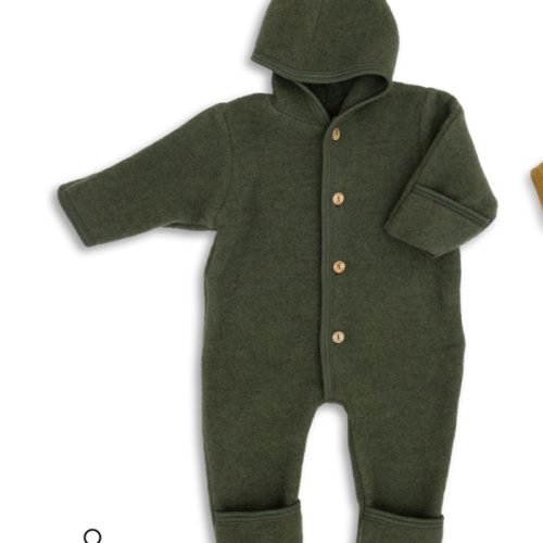 Hooded wool fleece overall