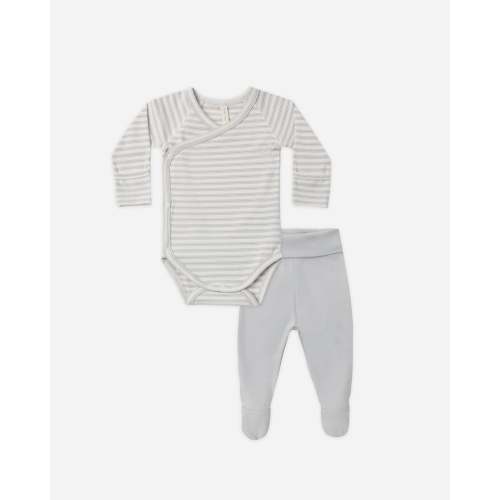 Side Snap Bodysuit + Pant Set Cloud Stripe – Quincy Mae