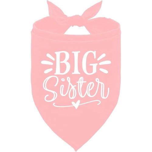 Big Sister Dog Bandana, Dog Bandana, Pink Pet Dog Scarf Accessories, Pet Dog Triangle Scarf, Dog Bandana for Large Dogs, Baby Announcement Dog Bandana, Dog Bandana Pet Scarf (L)