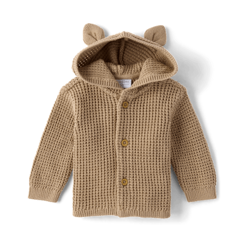 Baby Boys Bear Cardigan - Tan