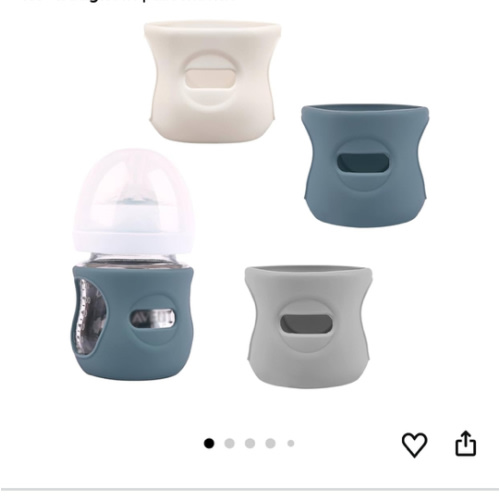 3 Pack Silicone Sleeves for Avent Natural Glass Baby Bottles, Anti Breakage Baby Bottle Holder, Compatible Philips Avent Glass Natural Baby Bottle 4 oz(Grey+Dark Blue+Apricot)