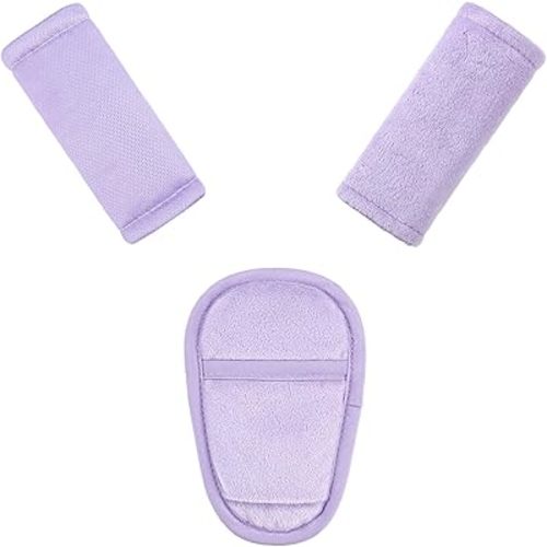 SWESEN Baby Car Seat Strap Covers, 3 Piece Soft Car Seat Strap Shoulder Pads for Baby Girls Boys, Double-Sided Use carseat Straps Covers for Stroller, Car Seats, Pushchair, Purple