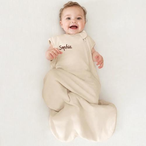 All Season Sleeveless Sleep Sack 1.0 TOG - Organic Cotton & Camel Wool -Cream