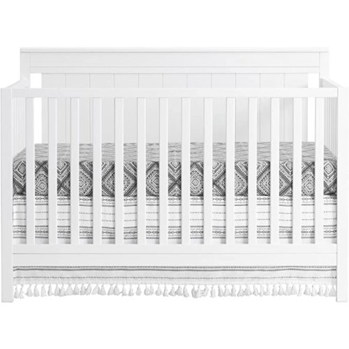 Oxford Baby Lazio 4-in-1 Convertible Baby Crib, Snow White, GreenGuard Gold Certified