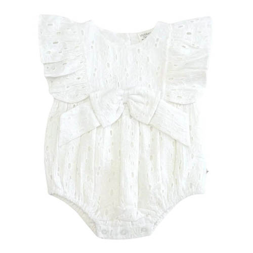 Luna Schiffli Baby Girl Romper