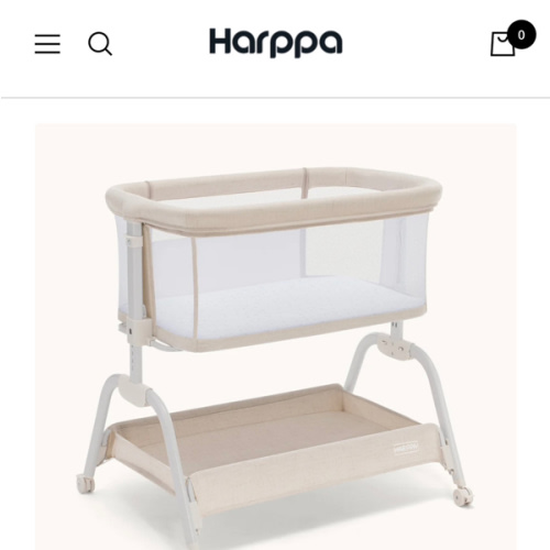 HARPPA Cuddly Lite | 2-in-1 Baby Bassinet & Bedside Sleeper for Newborns with Anti-Reflux Mattress | Adjustable Height, Attaches to Bed, CPSC Certified, Tool-Free Setup & Portable Wheels | Safe Co-Sleeping, Compact Design for Small Spaces, Ideal for Newbo