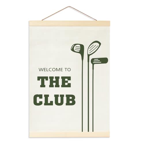 Vintage Golf Nursery Wall Decor For Boys Room Decorations, Golf Birthday Decorations, Teen Boys and Toddler Room Decor Nursery,Welcome To The Club Hanging Flag Banner