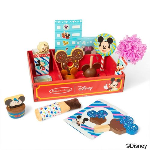 Melissa & Doug Disney Snacks & Popcorn Wooden Play Food Set – 24 Pieces | Mickey Mouse, Minnie, Wooden Toy
