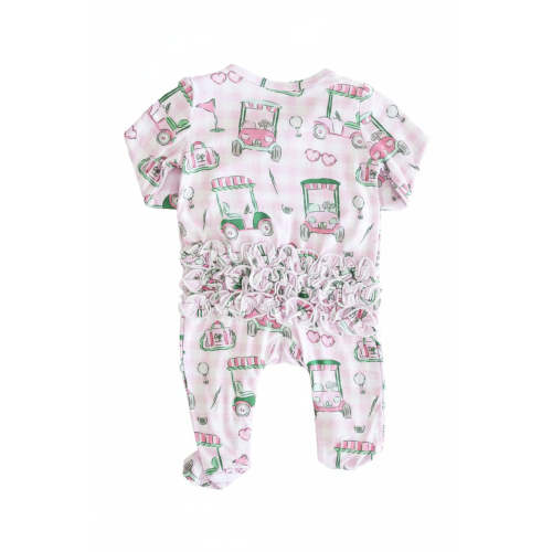 Birdie Babes Ruffle Zipper Footie | Pink
