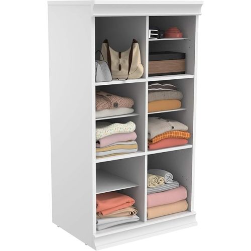ClosetMaid Modular Storage Shelf Unit with 12 Adjustable Shelves & Dividers, White