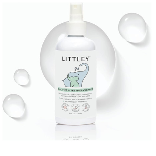 Littley Pacifier & Teether Cleaner | 8 oz | Alcohol‑Free HOCl Spray for Baby Pacifiers, Teethers, Bottles & High‑Touch Toys | Fragrance‑Free | Portable Travel Size