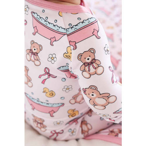 Bathtime Besties Convertible Zip Romper in Pink | Caden Lane