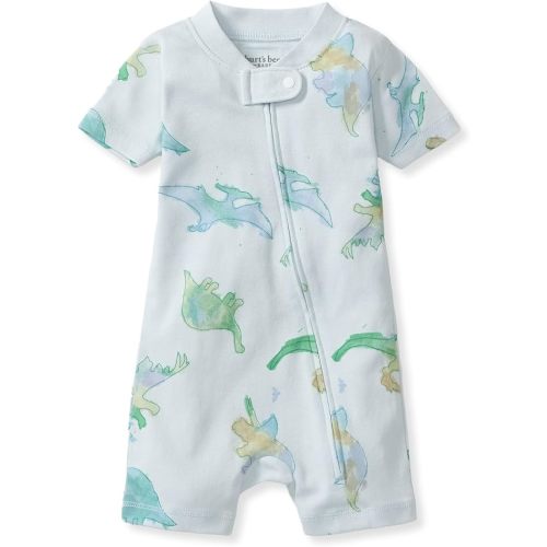 Burt's Bees Baby Short Sleeve Pajamas, Unisex One-Piece Sleeper Romper