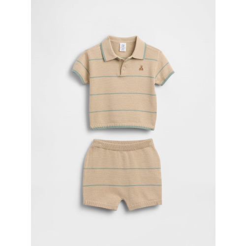 Baby Sweater Polo Stripe Outfit Set