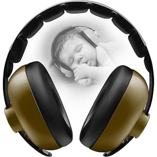 Baby Headphones - Infant Ear Protection for Babies | Baby Earmuffs Noise Cancelling Headphones 3-36 Months - Army Green