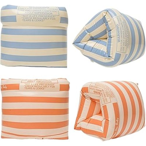 2-4 Pack Arm Floaties for Kids Adult - Vintage Striped Inflatable PVC Swimming Rings Pool Floats Arm Bands for Kids Adult Toddlers Children 3-5-6-12 Years