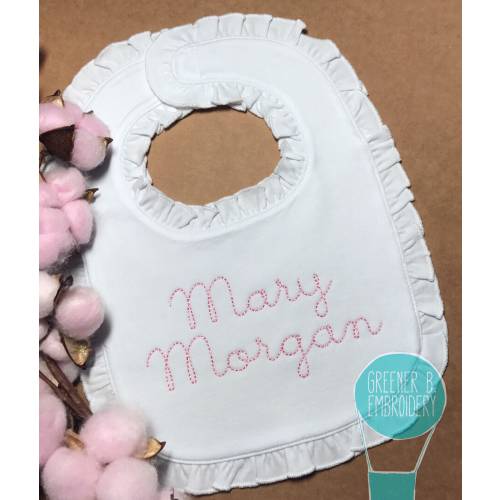 Personalized Bib / Monogrammed Ruffle Bib / Girl's Personalized Bib / Baby Shower Gift / Baby Girl Gift / Baby Monogram / Christening bib