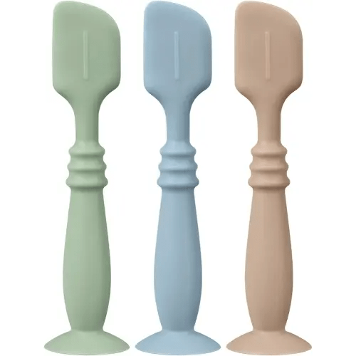 3 Packs Silicone Diaper Cream Applicator with Suction Base, Diaper Cream Spatula Applicator for Babies, Soft Silicone Diaper Cream Brush (Sage/Ether/Natural)