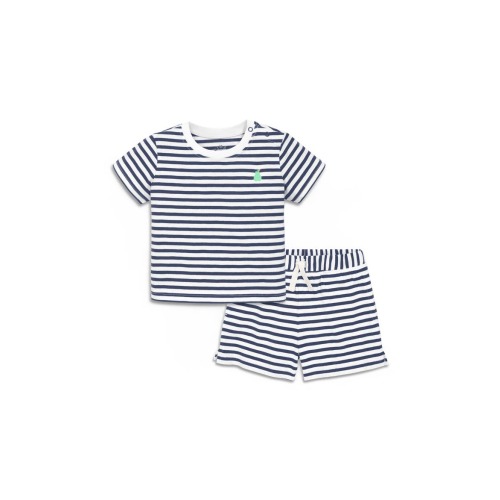 Baby Stripe Embroidered Set