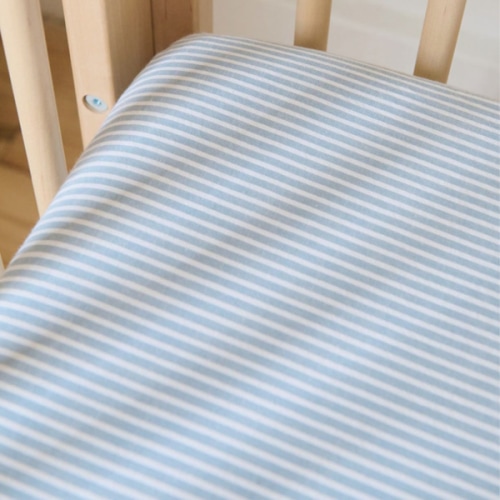 Organic Cotton Seersucker Crib Sheet - Marine Blue