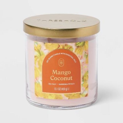 2-Wick Lidded Glass Jar Candle Mango Coconut 15.1oz - Threshold™
