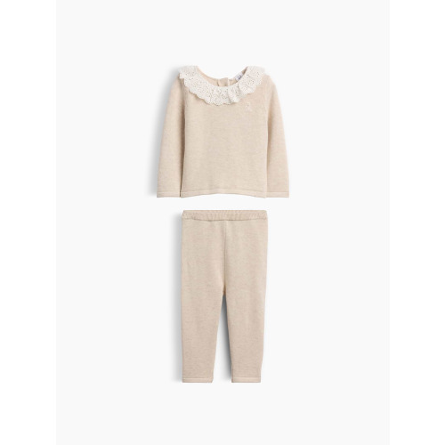 Baby Eyelet Ruffle Collar Sweater Set