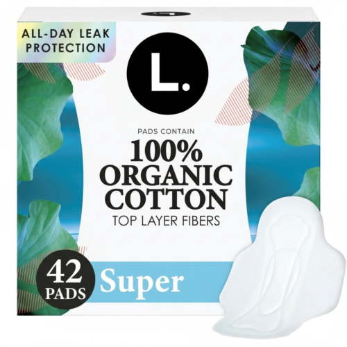 L. Ultra Thin Pads, Organic Cotton Top Layer, Super, 42 count