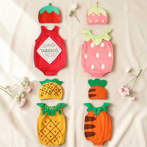Cotton baby Romper set, cute fruit baby outfit, Baby Shower Gift for Boy or Girl, infant summer clothes
