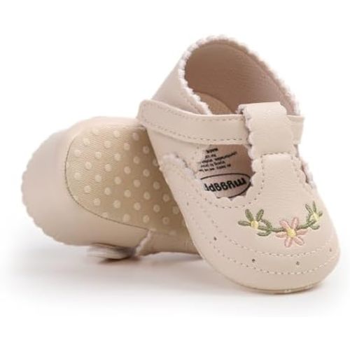Baby Girl Mary Jane Flats Bowknot Floral Dress Shoes