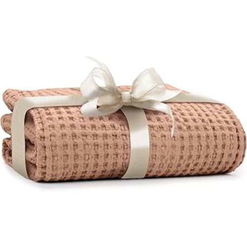 Simka Rose Waffle Baby Blanket Cotton Soft Breathable Swaddle for Nursery, Stroller & Crib Blanket - Receiving Blankets for Boys & Girls, Toddlers- Machine Washable