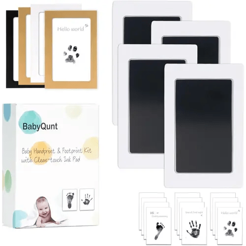 Inkless Baby Hand and Footprint Kit,Clean-Touch Ink Pad Kit,Safe No Mess Printing Infant Hand Foot Stamp,4 Pack Newborn Inkless Print Pads Best Keepsake or Gifts for Family