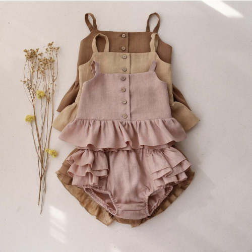 2 Piece Baby Solid Color Suit