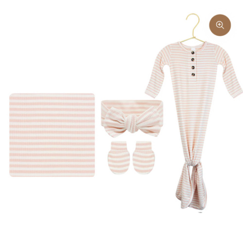 Harper Ribbed Newborn Headband Bundle (Gown)