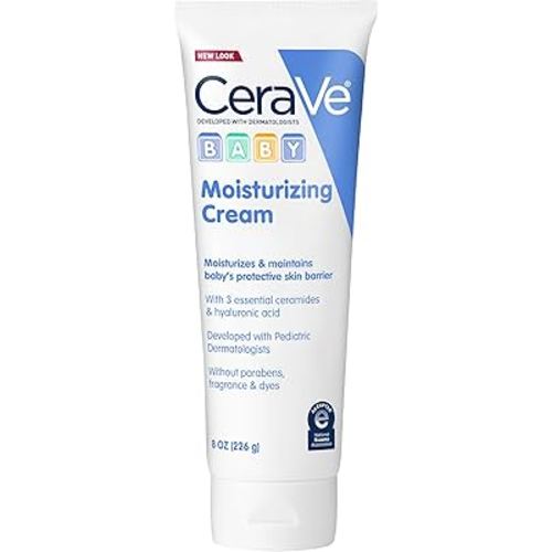 CeraVe Baby Cream, Gentle Moisturizing Cream with Ceramides, Fragrance, Paraben, Dye & Phthalates Free, Rich & Non-Greasy Feel, Gentle Baby Skin Care, 8 Ounce