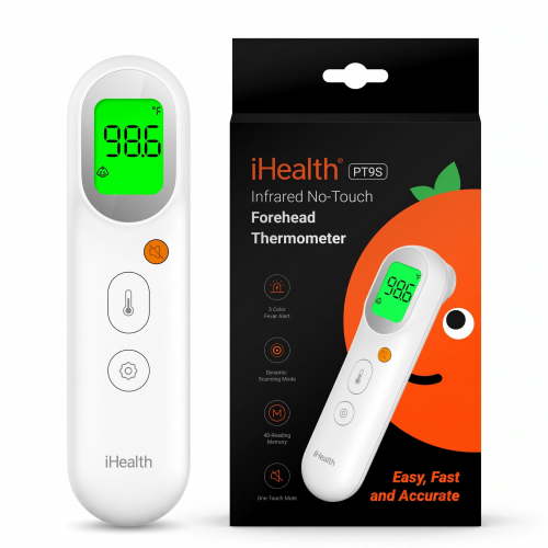 iHealth PT9S No-Touch Forehead Thermometer, Digital Infrared Thermometer for Adults, Kids & Babies, Fast Temperature Reading