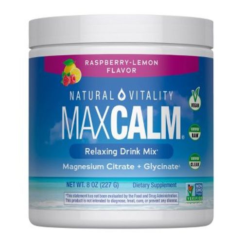 Natural Calm Max Calm Mineral Magnesium Supplement Powder - Raspberry Lemon - 8oz