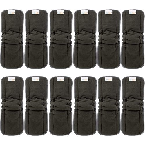 ALVABABY Reusable 5 Layers 12 Pack Inserts with Gussets for Baby Cloth Diaper and Cloth Diapers Covers 12FLN