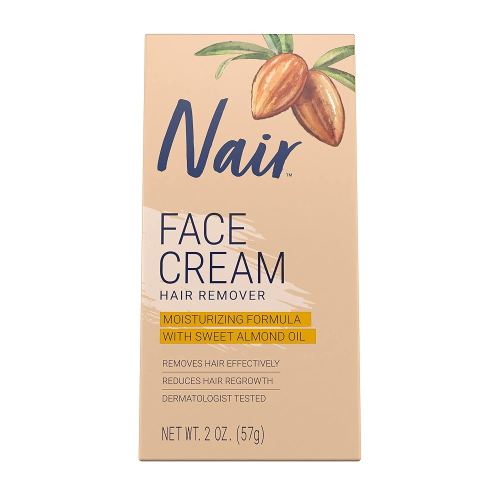 Nair Hair Remover Moisturizing Face Cream, with Sweet Almond Oil, 2OZ