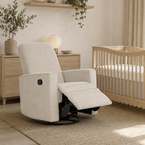 Evolur Raleigh Nursery Glider Recliner and Rocker RRK150, Light Sand
