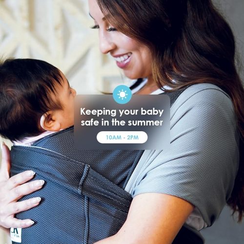Breeze Baby K'tan Baby Carrier, 1 Easy Pre-Wrapped Baby Sling Gift | Breathable 100% Cotton Mesh | Hands Free Wrap for Infants | No Rings Or Buckles | Newborn to Toddler up to 35lb (See Size Chart) - Breeze Charcoal - Small (6-8)