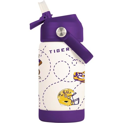 Logo Brands NCAA Mascot Stainless-Steel Kids Bottle -Soft Silicone Mouthpiece, Easy To Carry, Kid-Friendly Design- Great For School & On-The-Go