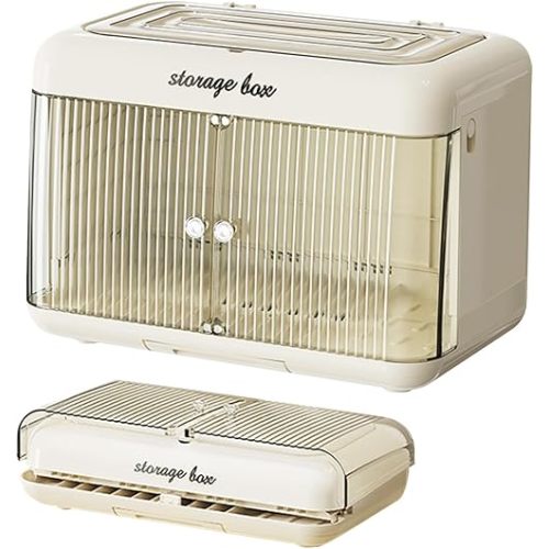 Baby Bottle Storage Organizer - Large Container Holder Nursing Bottle Organizer Drainer | Light luxury foldable baby bottle storage cabinet baby storage drainable tableware storage box dustproof cupbo