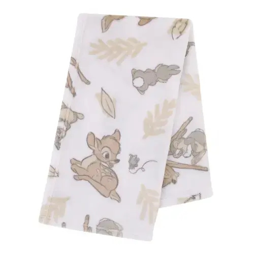 Disney B is for Bambi Tan, Gray, and White Super Soft Plush Baby Blank – NoJo Baby