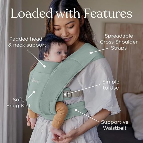 Ergobaby Embrace Baby Carrier Newborn to Toddler, Jade Green