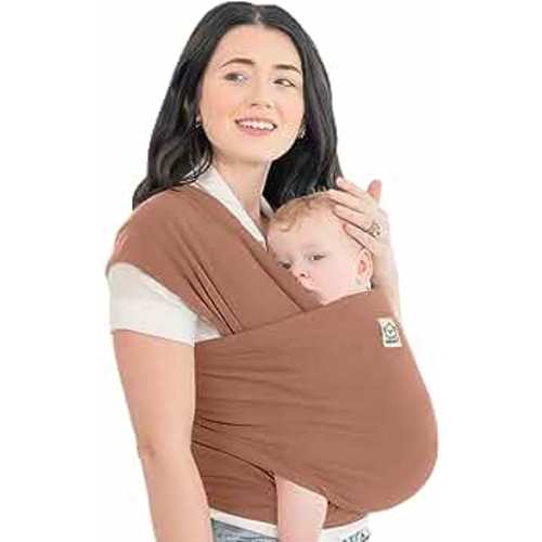 KeaBabies Baby Wrap Carrier - All in 1 Original Breathable Baby Sling, Lightweight,Hands Free Baby Carrier Sling, Baby Carrier Wrap, Baby Carriers for Newborn, Infant,Baby Wraps Carrier (Terracotta)
